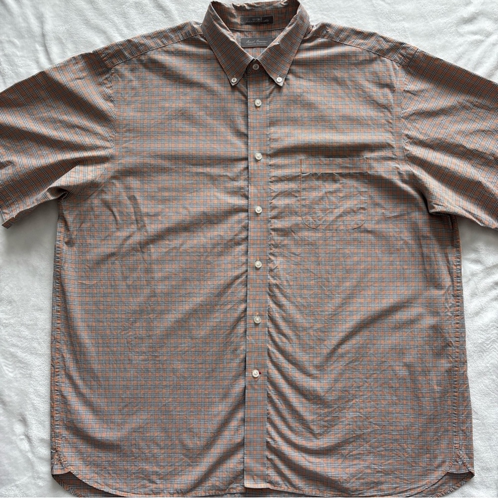 Daniel Cremieux Signature Collection Mens Plaid XXL Short Sleeve 2XL Cotton
